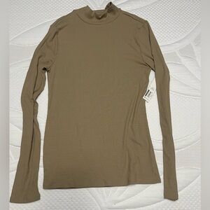 No Boundaries Taupe Long Sleeve Blouse